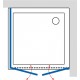 Душевой уголок GuteWetter Practic Square GK-402 правая 100x100 см стекло бесцветное, профиль матовый хром