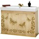 Мебель для ванной Misty Бабочка 120 бежевая, патина