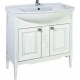 Мебель для ванной ASB-Woodline Модена 85 белая с серебряной патиной