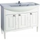 Мебель для ванной ASB-Woodline Модена 105 белая с серебряной патиной