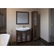 Мебель для ванной ASB-Woodline Бергамо 85 орех темный, патина золото, витраж