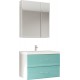 Мебель для ванной Marka One Mix 70П с 2 ящиками, бирюзовое стекло, ручки рейлинг