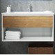 Мебель для ванной Sanvit Контур 90 белый глянец/манзония кофейная