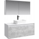 Мебель для ванной Aqwella 5 stars Mobi 120 белая, бетон светлый