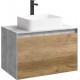 Мебель для ванной Aqwella 5 stars Mobi 80 бетон светлый, дуб балтийский