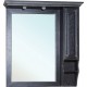 Зеркало-шкаф Bellezza Рим 110 R черное патина серебро